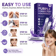 Peroxide Free Alcohol Free Enjuague Bucal Freshen Breath Color Correcting Whitening Purple Mouthwash